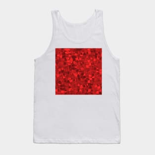 Grid Square Mosaic Pattern (Red) Tank Top